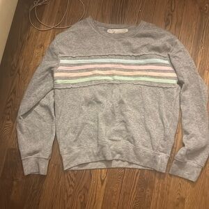 Adorable and soft Vintage Havana Gray Sweatshirt with Pastel Stripes
